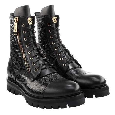 men's versace leather boots|Versace couture shoes men's.